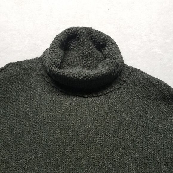 AndTheWhy M/L Army Green Sweater Turtleneck Waffle Knit Chunky Gremlin - Picture 2 of 9